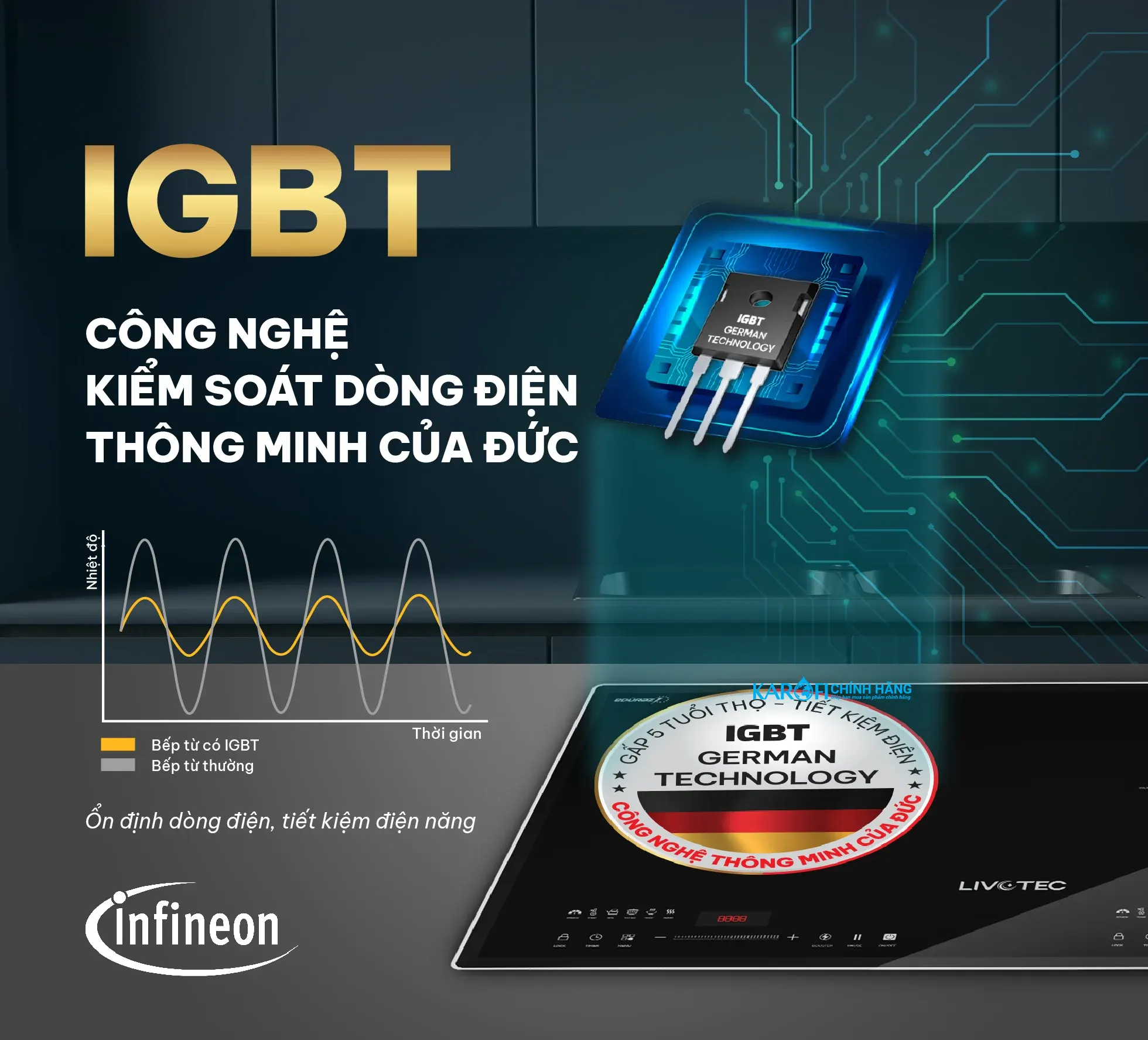 Bếp điện từ đôi Livotec LID-980M