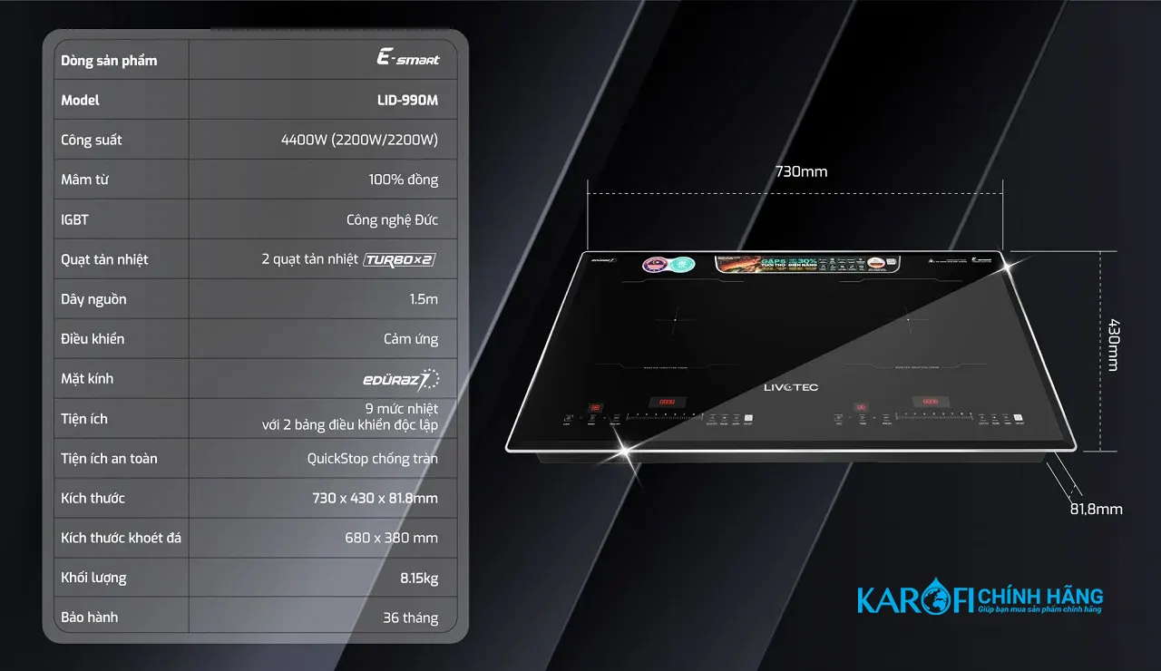 Bếp điện từ Livotec LID-990M