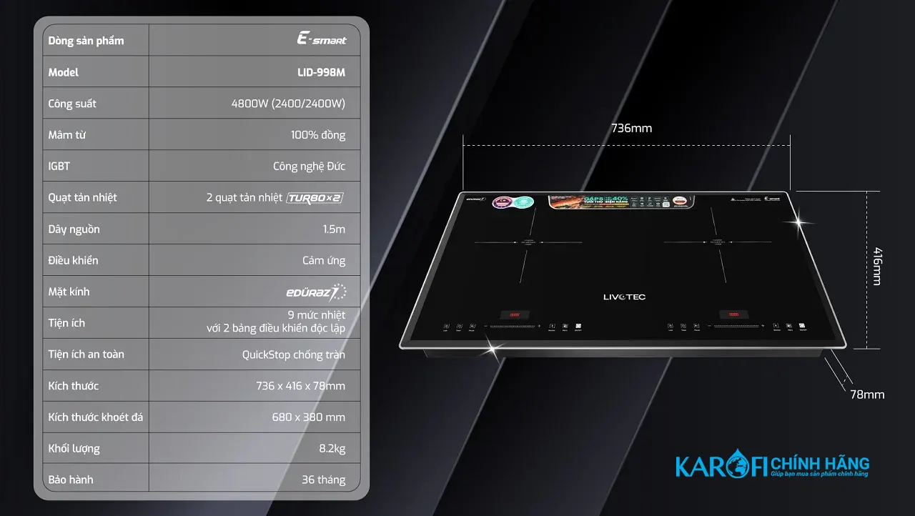 Bếp điện từ Livotec LID-998M