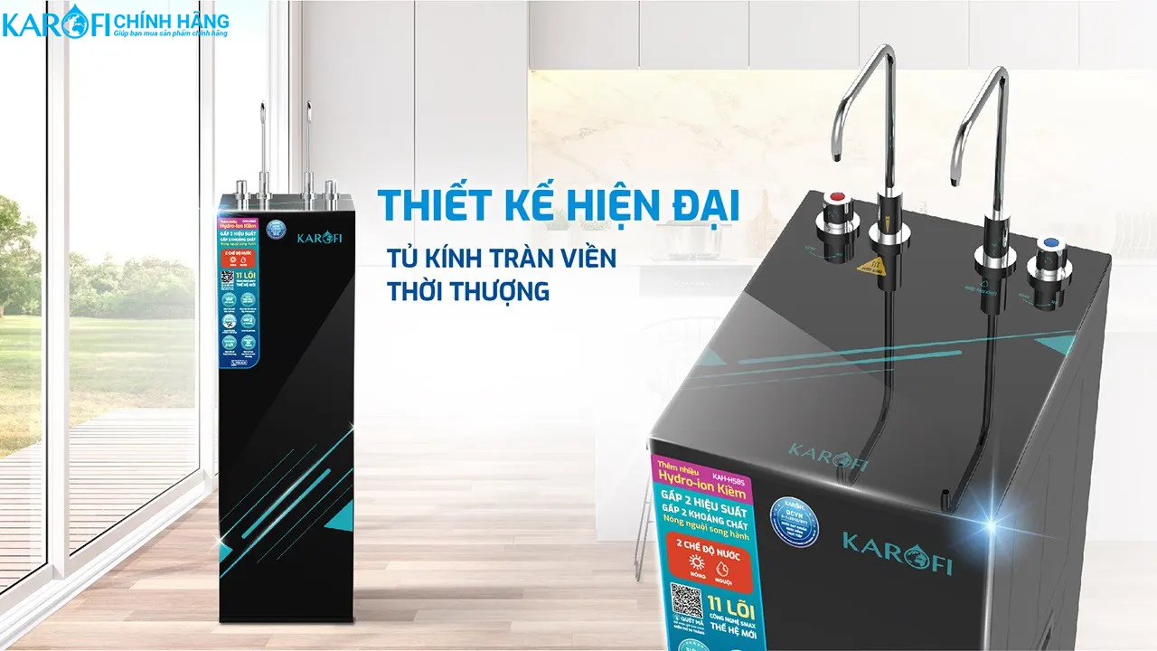 Máy lọc nước nóng nguội Karofi KAH-H58S-11 lõi lọc
