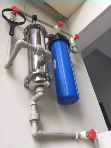 Bộ lọc tổng UF Inox + Lọc Thô nhỏ gọn cho chung cư - Siêu Lọc