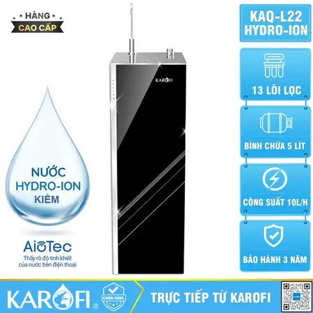 Máy lọc nước Karofi KAQ-L22 + HYDRO-iON KIỀM - 13 Lõi CAO CẤP