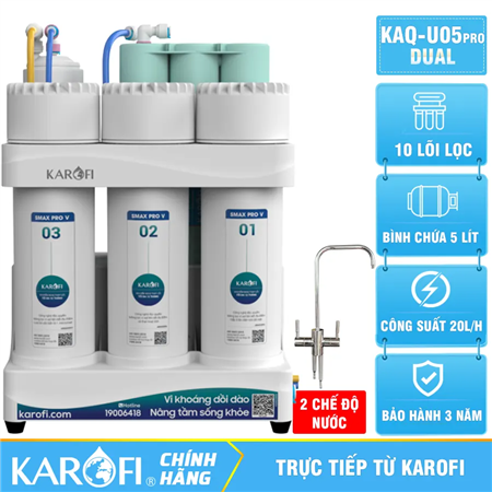 Máy lọc nước Karofi KAQ-U05 Pro-DUAL - 2 Chế độ nước