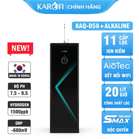 Máy lọc nước hydrogen ion kiềm Karofi KAQ-D58 + HYDRO-iON KIỀM - 11 Lõi