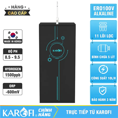 Máy lọc nước hydrogen ion kiềm Karofi ERO100V  + HYDRO-iON KIỀM- 11 lõi