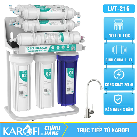 Máy lọc nước Karofi Livotec 216 - 10 Lõi Lọc - Mẫu Mới 2026