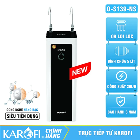 Máy lọc nước Karofi Optimus O-S139-NS -9 lõi 2 vòi Nano Bạc