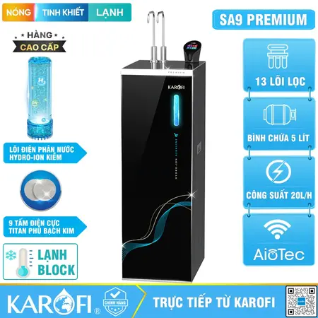 Máy lọc nước nóng lạnh Hydro-ion Kiềm Karofi SA9 PREMIUM