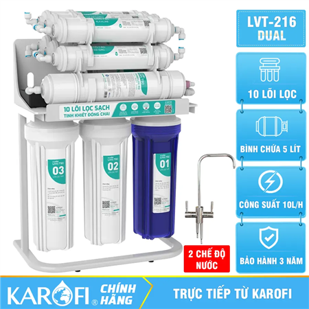 Máy lọc nước Karofi Livotec 216-DUAL - 10 Lõi - 2 chế độ nước