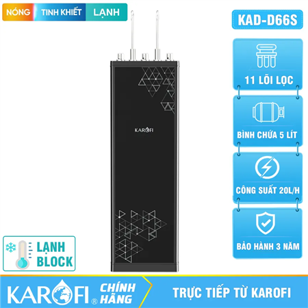 Máy lọc nước nóng lạnh Karofi KAD-D66S - 11 Lõi Mới 2026