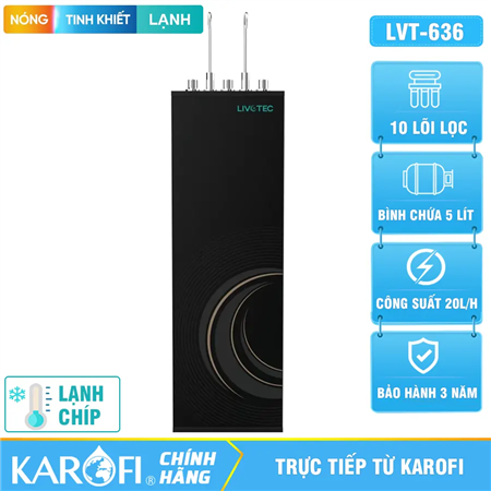 Máy lọc nước Karofi Livotec 636 - 10 Lõi - Nóng-Lạnh-Nguội