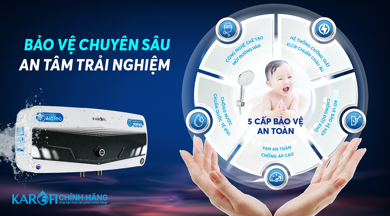 Bình nóng lạnh Karofi Thông Minh KBO-R205