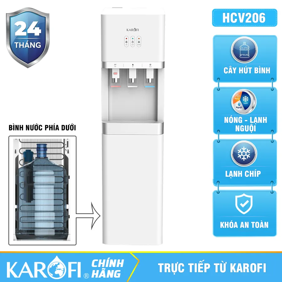Cây nước nóng lạnh Karofi HCV206