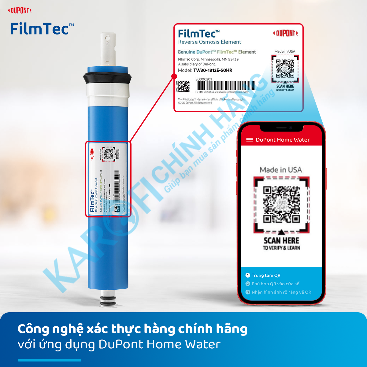 Kiểm tra Màng lọc RO Dupont Tw50-1812-50HR chính hãng