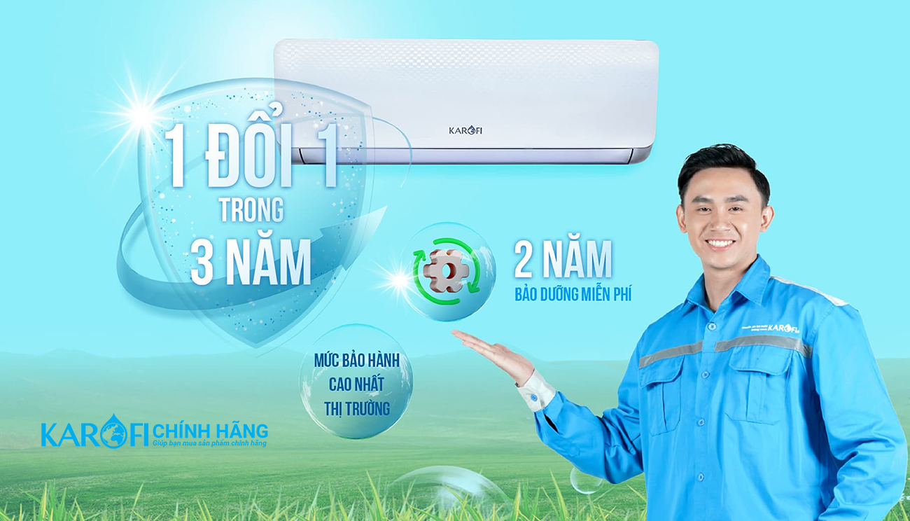 Điều hoà không khí Karofi 12000BTU KDC-WF12 bảo hành 3 năm