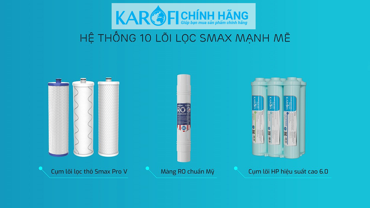Máy lọc nước Karofi ERO100V - 10 Lõi Lọc - Mẫu Mới 2023