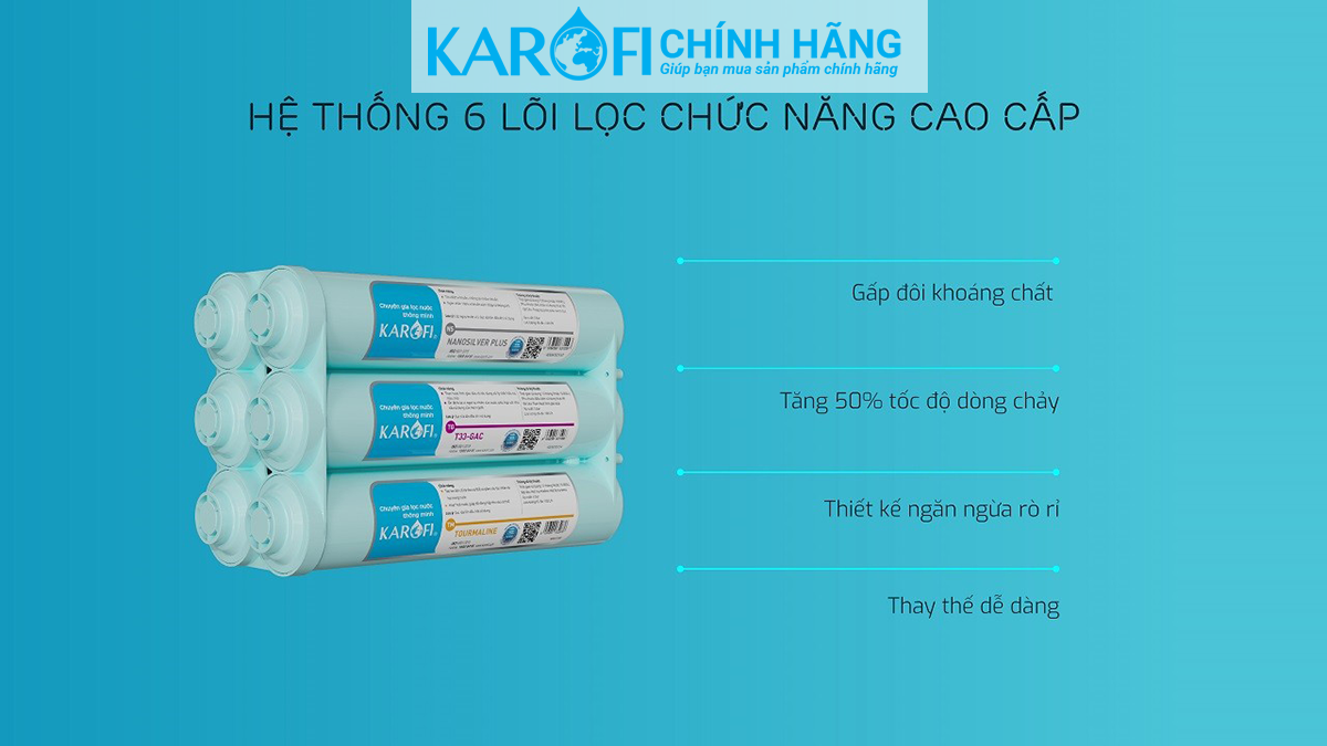Máy lọc nước Karofi ERO100V - 10 Lõi Lọc - Mẫu Mới 2023