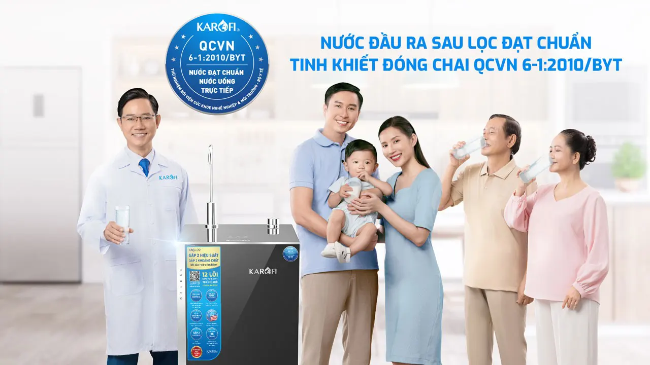 Chuẩn nước tinh khiết đóng chai Máy lọc nước Karofi KAQ-L22 