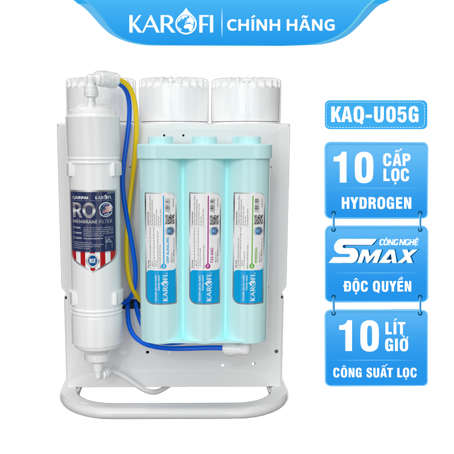 Máy lọc nước Karofi KAQ-U05G - 10 Lõi Mẫu Mới 2026