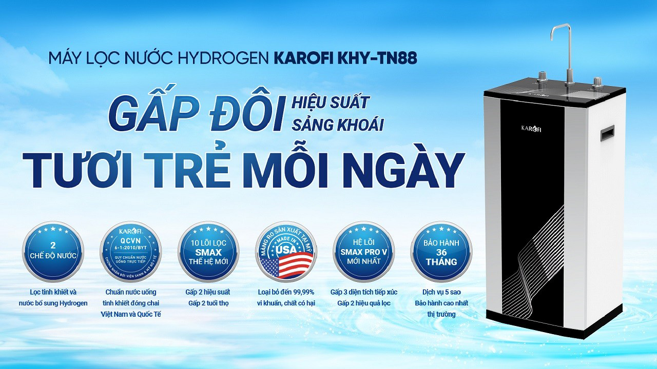 Máy lọc nước Hydrogen Karofi KHY-TN88 