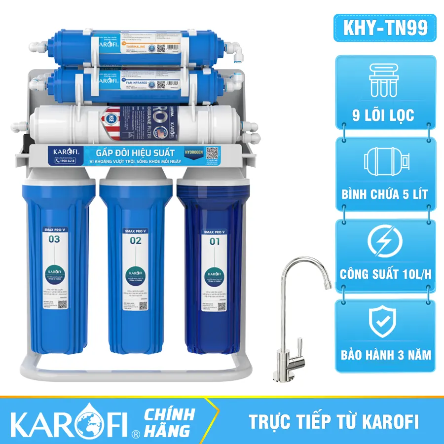 Máy lọc nước Karofi KHY-TN99 - 9 Lõi mẫu mới 2026