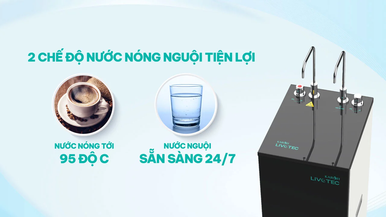 Máy lọc nước nóng nguội Karofi Livotec 615