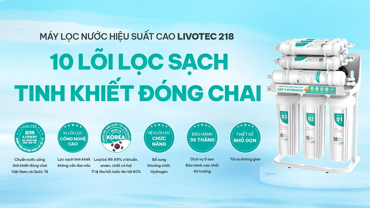 Máy lọc nước Karofi Livotec 218 nước khỏe