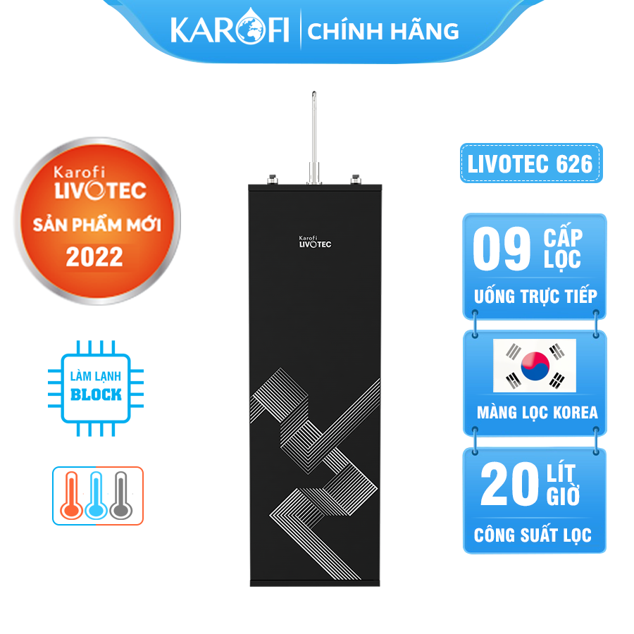 Máy lọc nước nóng lạnh Karofi Livotec 626