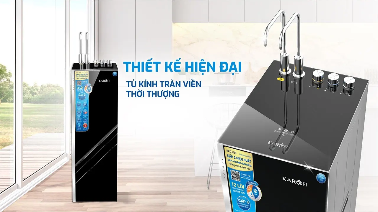 Thiết kế sang trọng hiện đại Máy lọc nước nóng lạnh Karofi KAD-L85