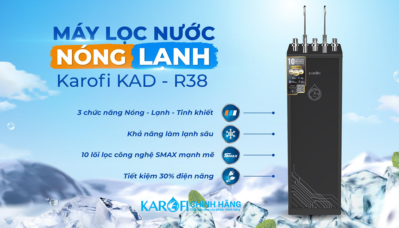 Máy lọc nước nóng lạnh Karofi KAD-R38
