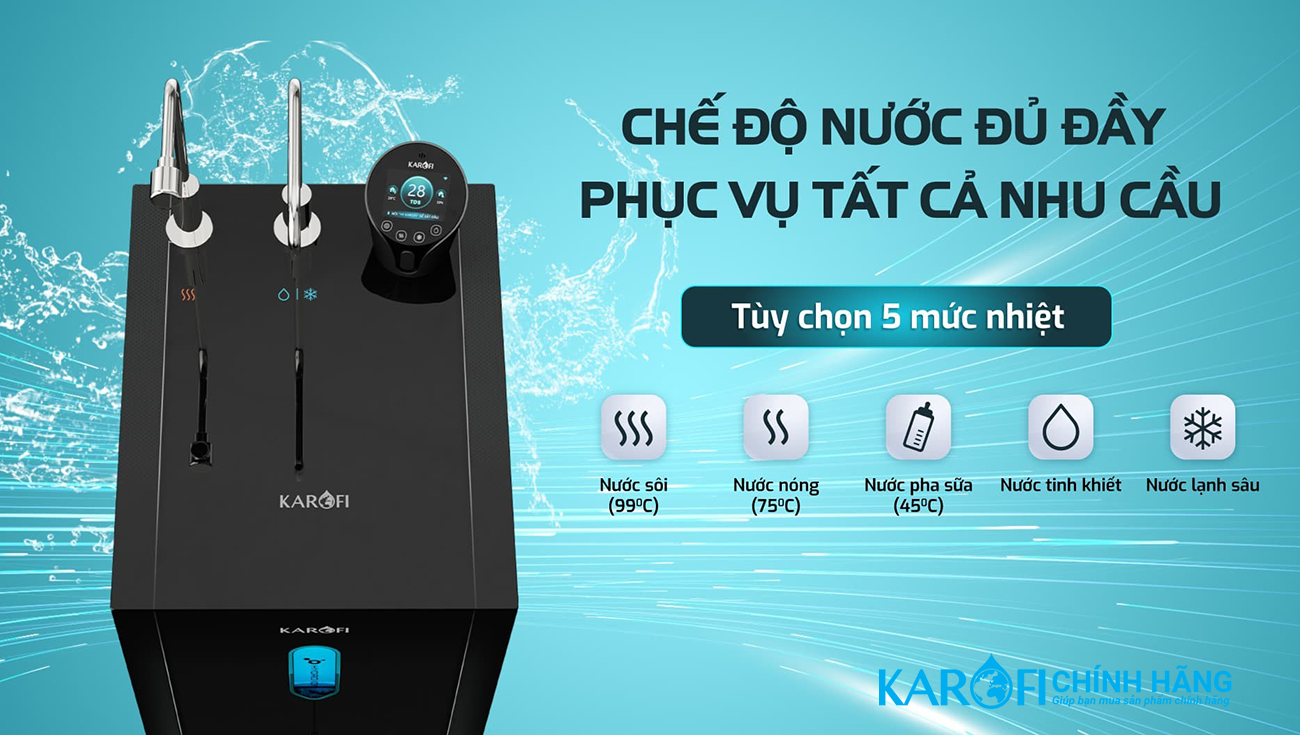 Máy lọc nước nóng lạnh Hydro-ion Karofi KAE-S85 Plus