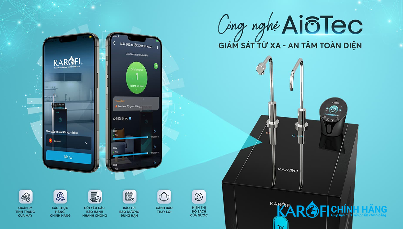 Máy lọc nước nóng lạnh Hydro-ion Karofi KAE-S85 Plus