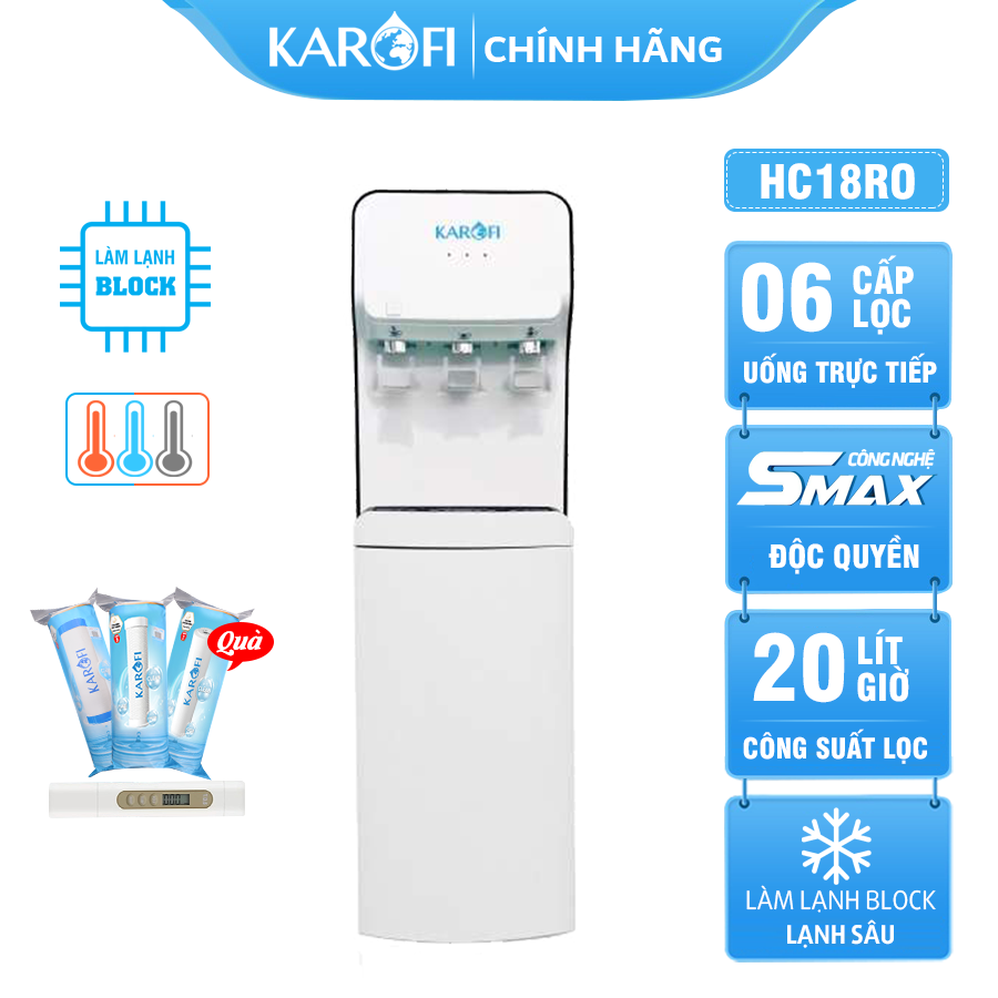 Máy lọc nước Nóng Lạnh Nguội Karofi HC18RO