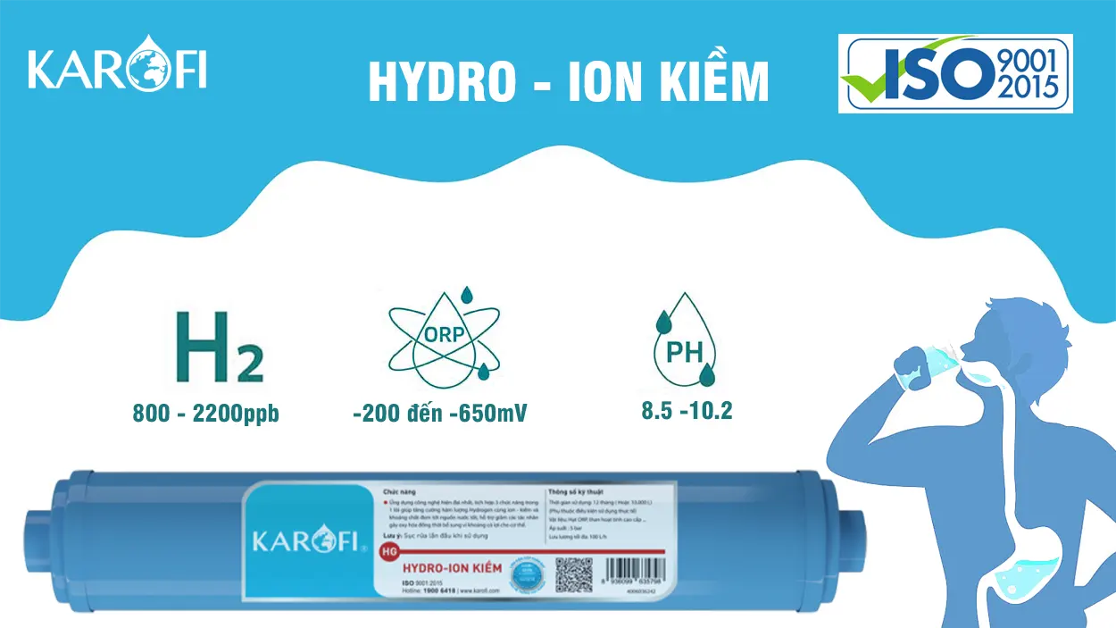 Lõi lọc nước Hydrogen ion kiềm Karofi