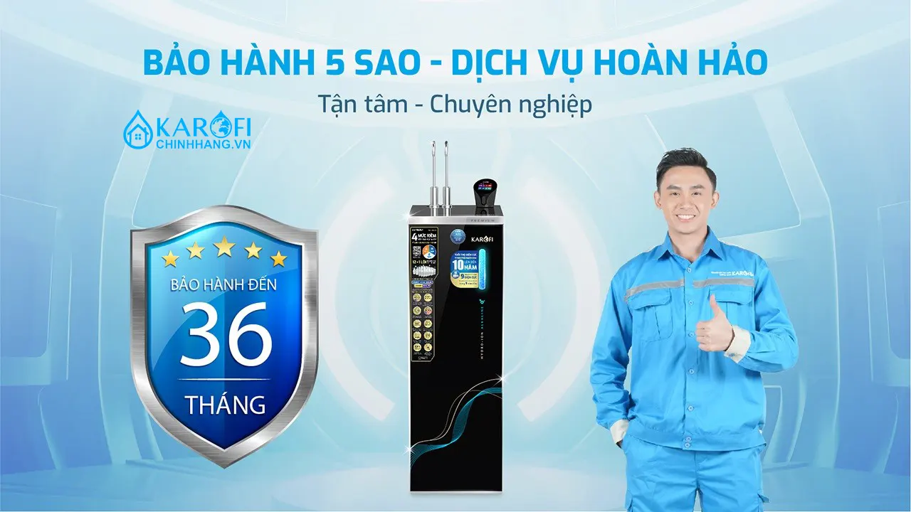 Bảo hành 5 sao Máy lọc nước nóng lạnh Hydro-ion Kiềm Karofi SA9 PREMIUM
