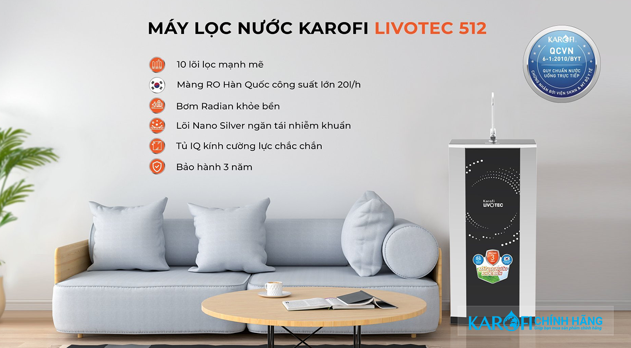 Máy lọc nước Karofi Livotec 512