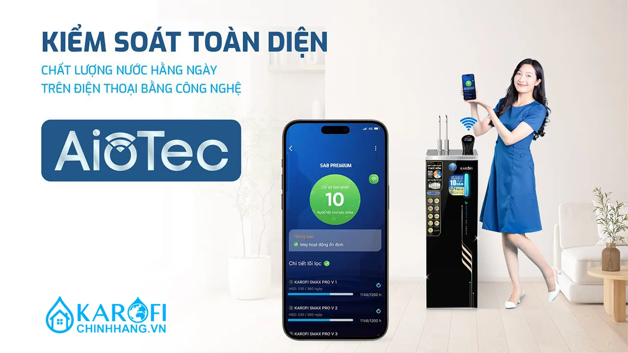 Máy lọc nước nóng lạnh Hydro-ion Kiềm Karofi SA8 PREMIUM