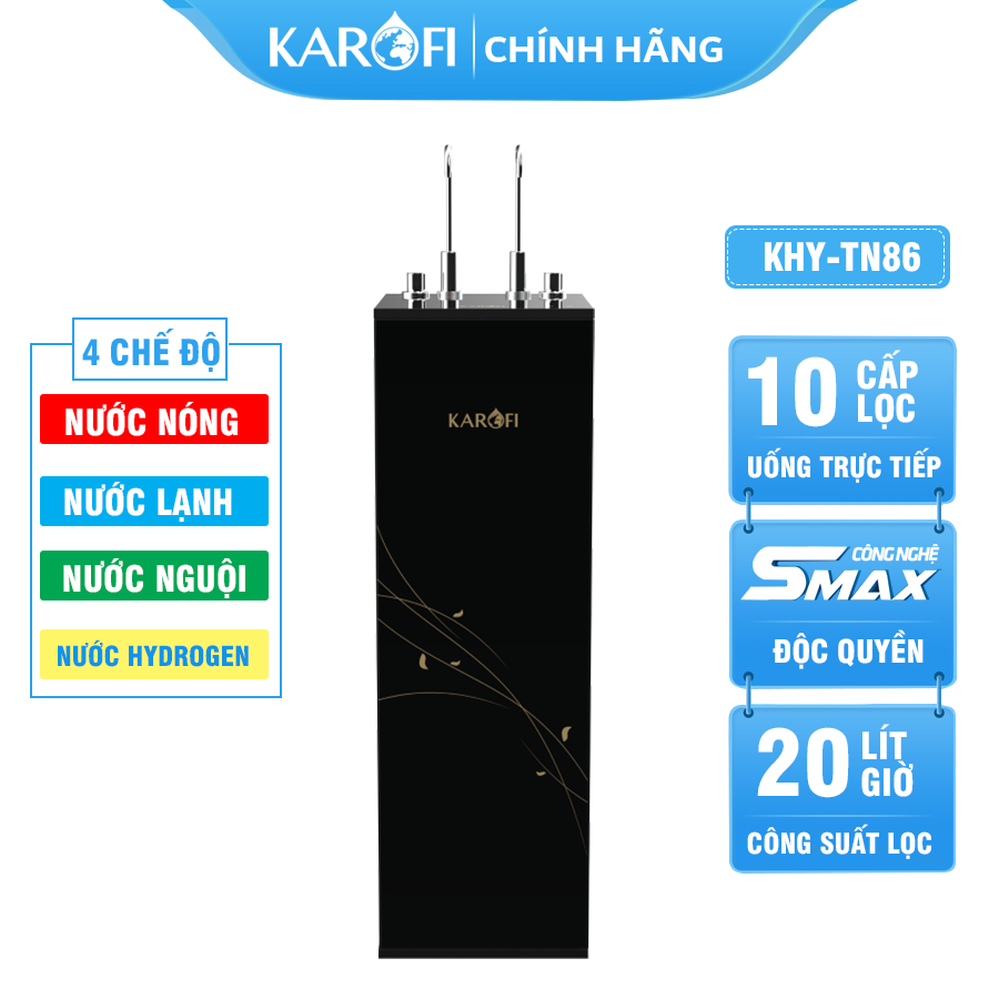 Máy lọc nước nóng lạnh Karofi KHY-TN86 - 4 CHế độ Nóng - Lạnh - Nguội - Hydrogen