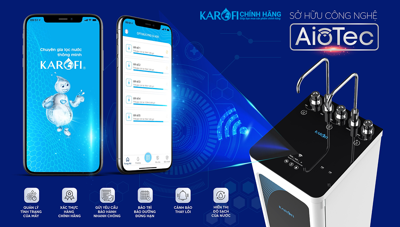 Máy lọc nước nóng lạnh nguội karofi KAD-D52