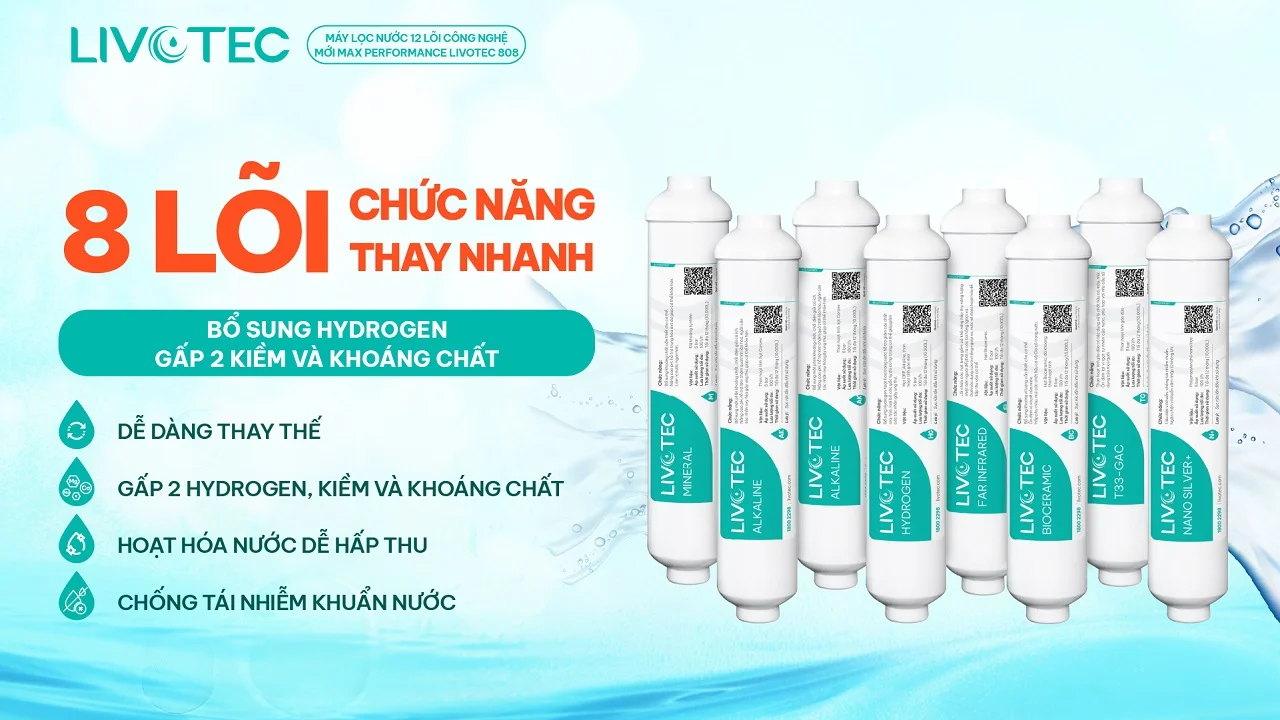 Máy lọc nước Livotec 808 8 lõi chức năng