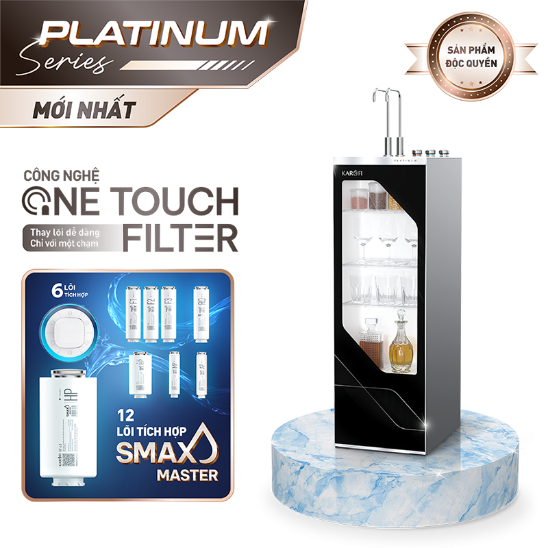 Máy lọc nước nóng lạnh Karofi Platinum S66 - 12 Lõi Cao Cấp